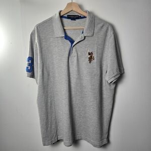U.S. Polo Assn. Light Gray Polo with Blue Details